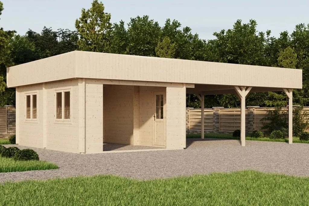 Навес для машины с помещением для хранения