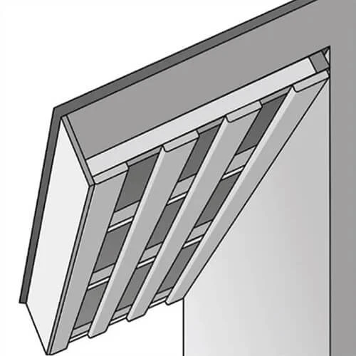 Параллельно уклону ската