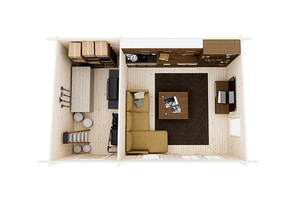 Садовый дом 21 с хозблоком — очень практичный вариант, чтобы дать старт любой стройке: в период строительства может использоваться как бытовка, после — стать мастерской или домиком для гостей. 