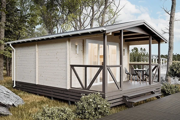 Гостевой дом 34 — полноценная «дача из коробки»: габариты — 7,5 х 4,9 м, три помещения, терраса.