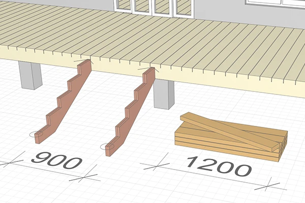 Наш вариант: для пяти ступеней потребуется десять заготовок.