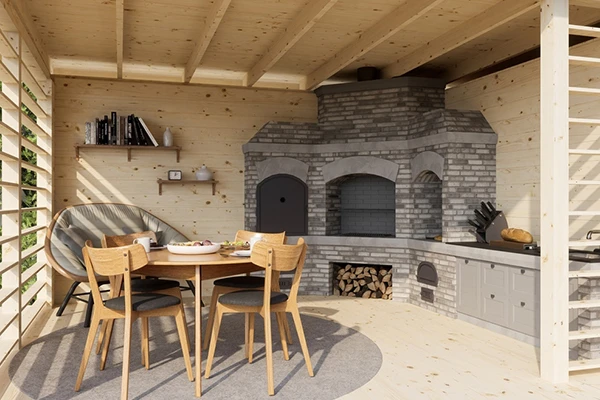 Просторная беседка с хозблоком