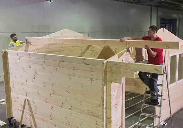 Сборка садового дома 21 кв. м из мини-бруса пошаговая инструкция