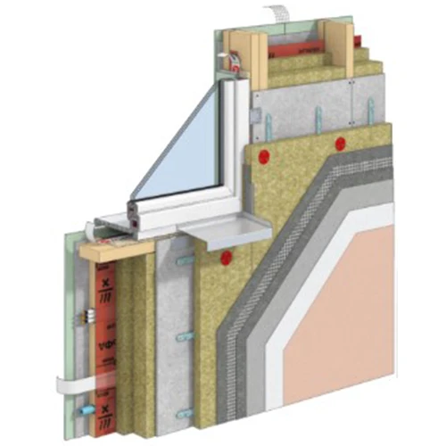 Невентилируемый фасад с наружной отделкой декоративной штукатуркой