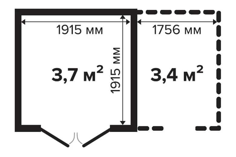 Хозблок 7 с дровником: практичный