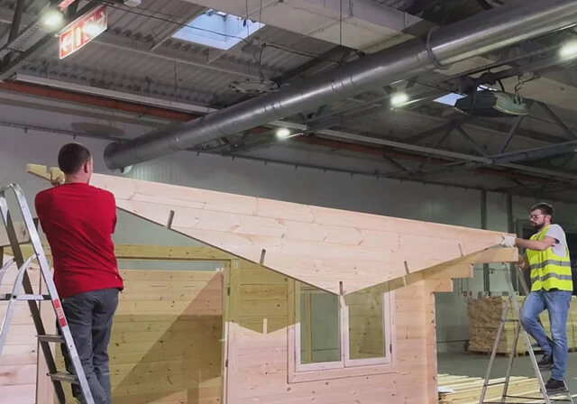 Сборка садового дома 21 кв. м из мини-бруса пошаговая инструкция