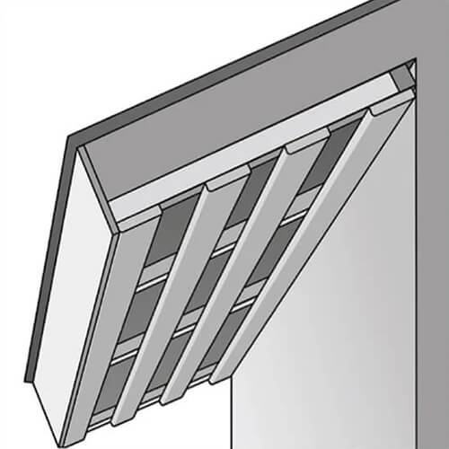 Параллельно уклону ската