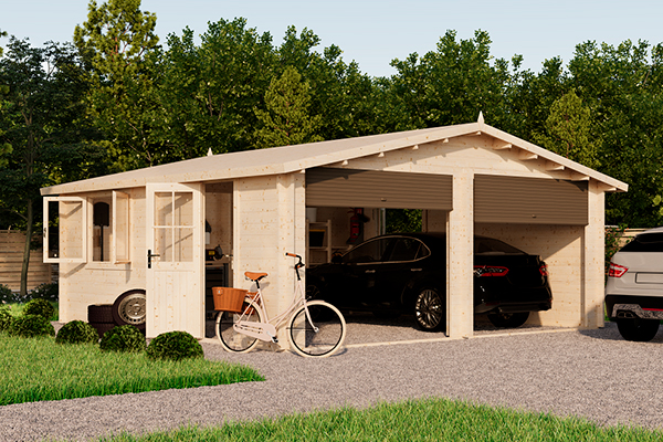Как выглядит удобный и практичный гараж на две машины