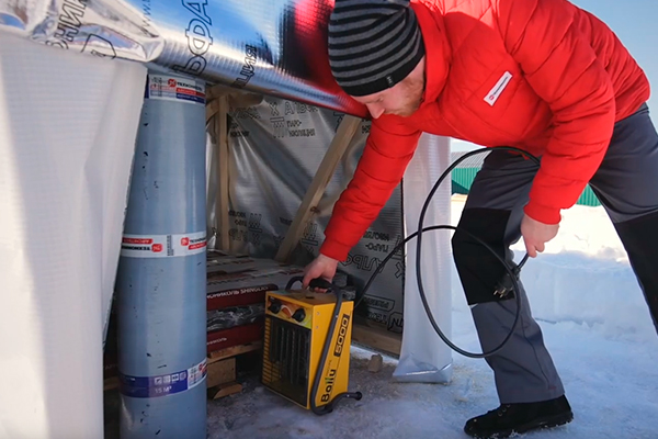 Монтаж фасадной плитки HAUBERK в холодный сезон